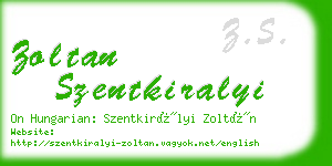 zoltan szentkiralyi business card